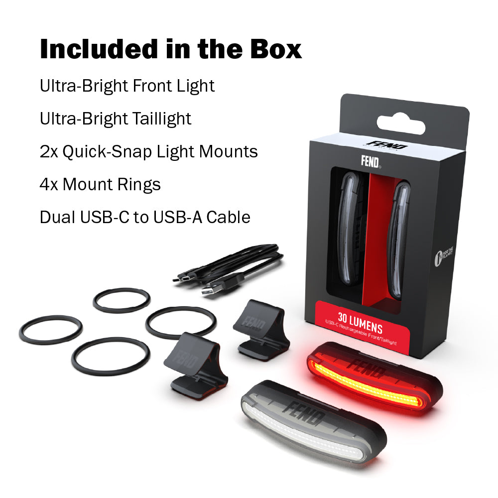 Manhattan Portage FEND Super Bike Lights included in the box