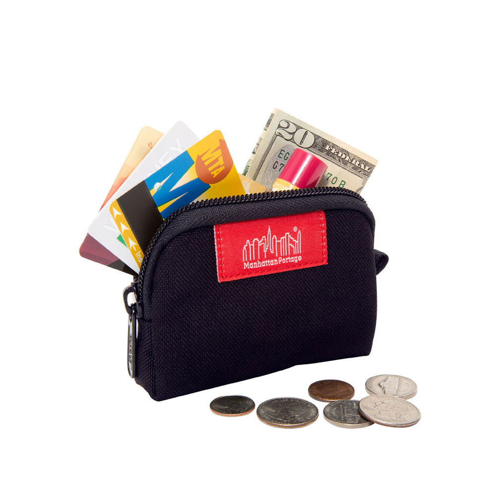 Manhattan Portage Stars and Stripes Coin Purse black with cards and money