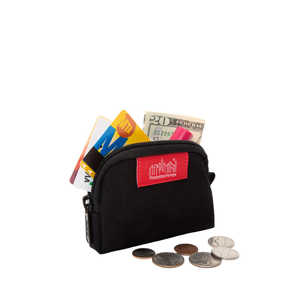 Manhattan Portage Coin Purse black with cards and money