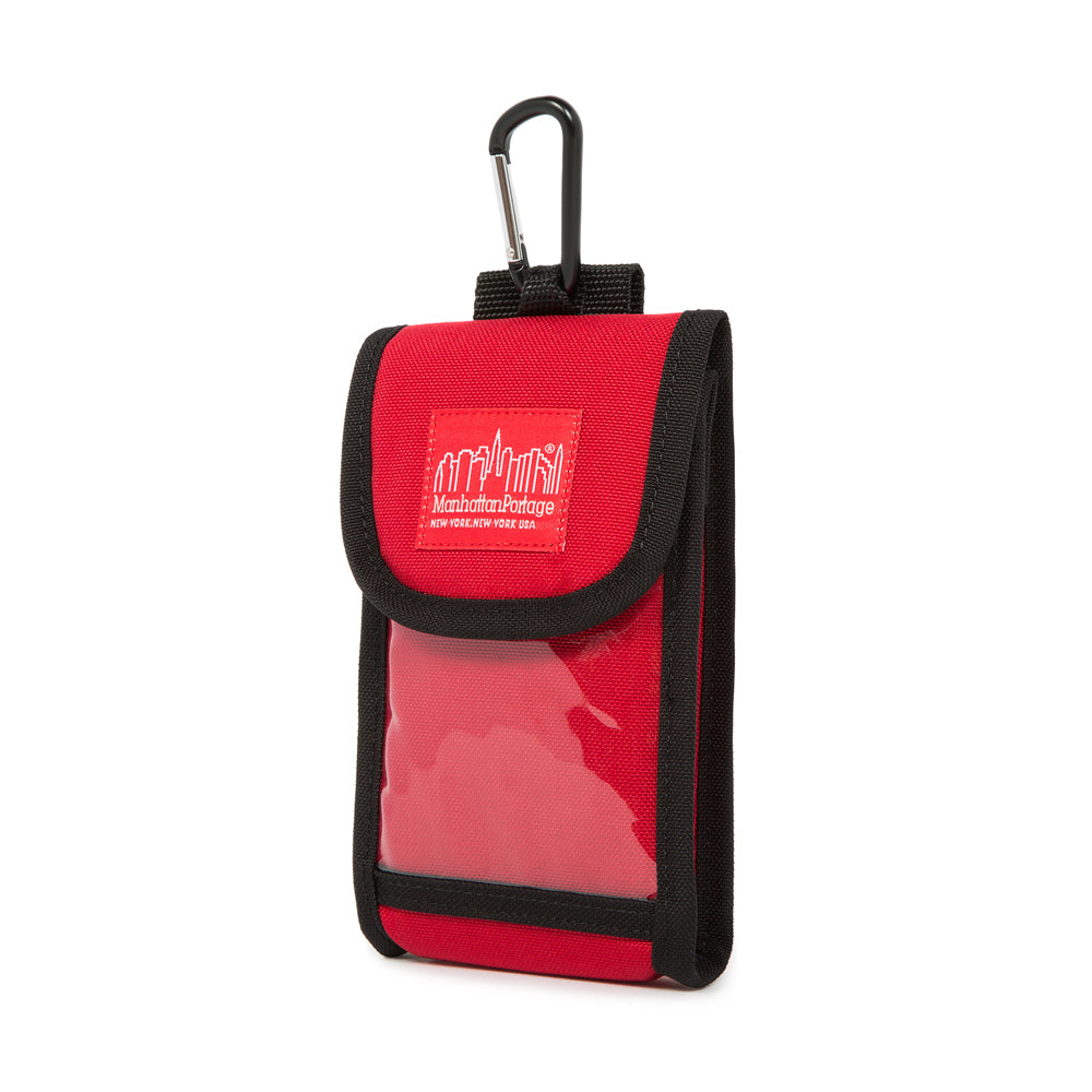 Manhattan Portage Smartphone Case (L) W/Clear Pocket Red