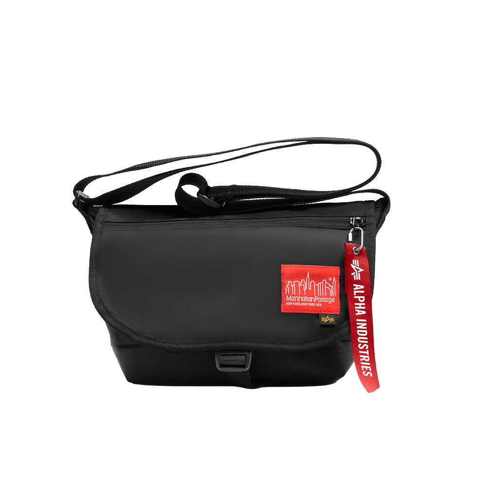 Manhattan Portage Nylon Messenger Bag JR (SM) ALPHA INDUSTRIES black front