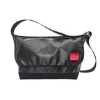 Manhattan Portage Vinyl Vintage Messenger Bag (LG) Black