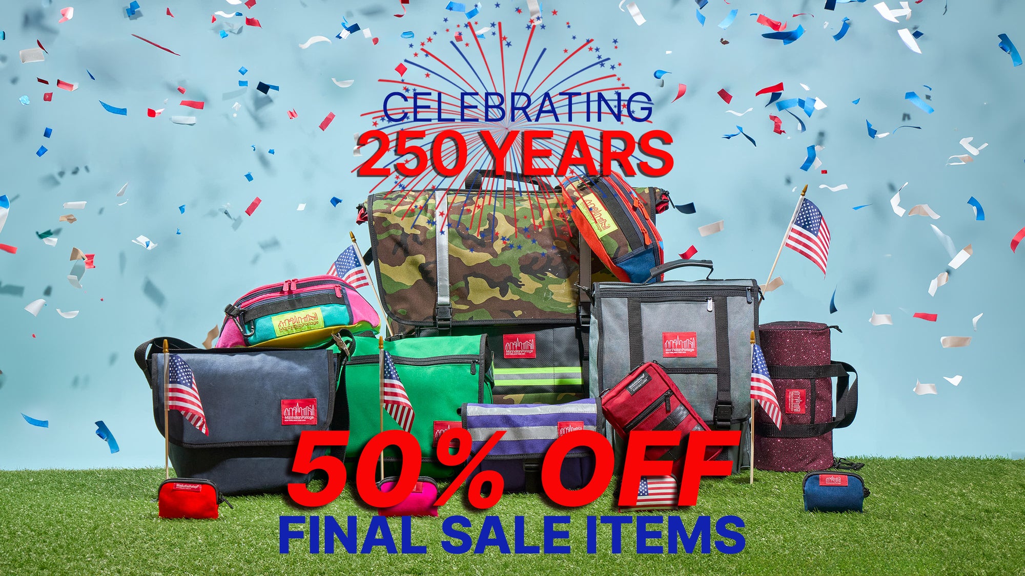 Manhattan Portage 4th of July sale - 50% off final sale items
