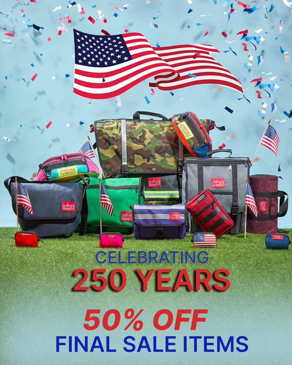 Manhattan Portage 4th of July sale - 50% off final sale items