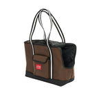 Manhattan Portage Pet Carrier Tote Bag Ver. 4 DBR/BLK angle and open mesh top