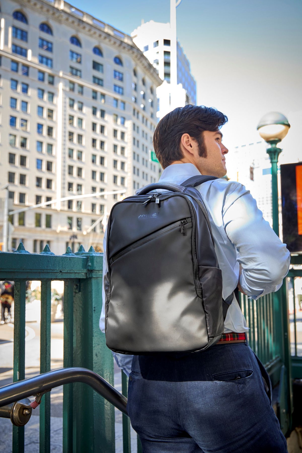 Manhattan Portage Long Island Backpack on male model