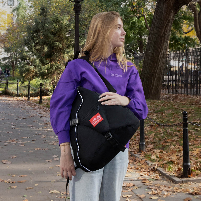 Model wears Manhattan Portage J Bag ver. 2