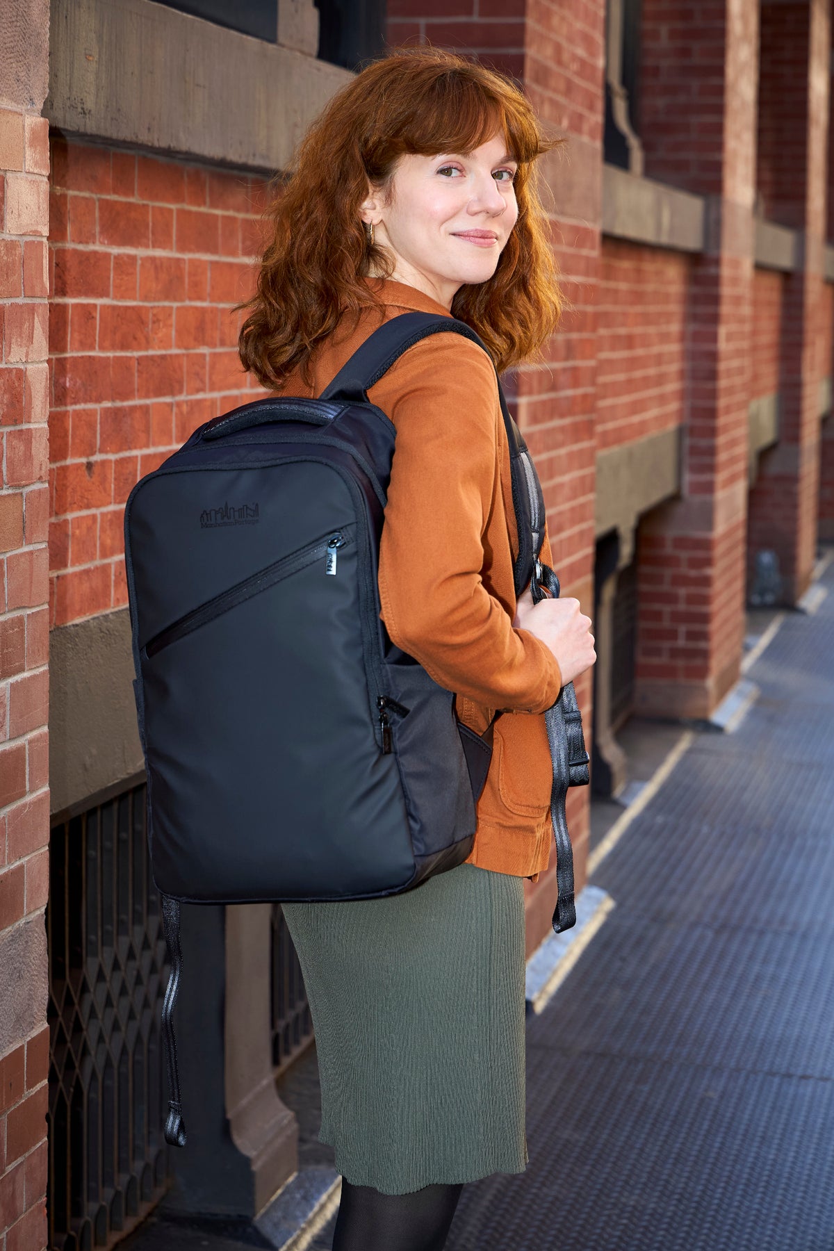 Manhattan Portage Long Island Backpack on female model