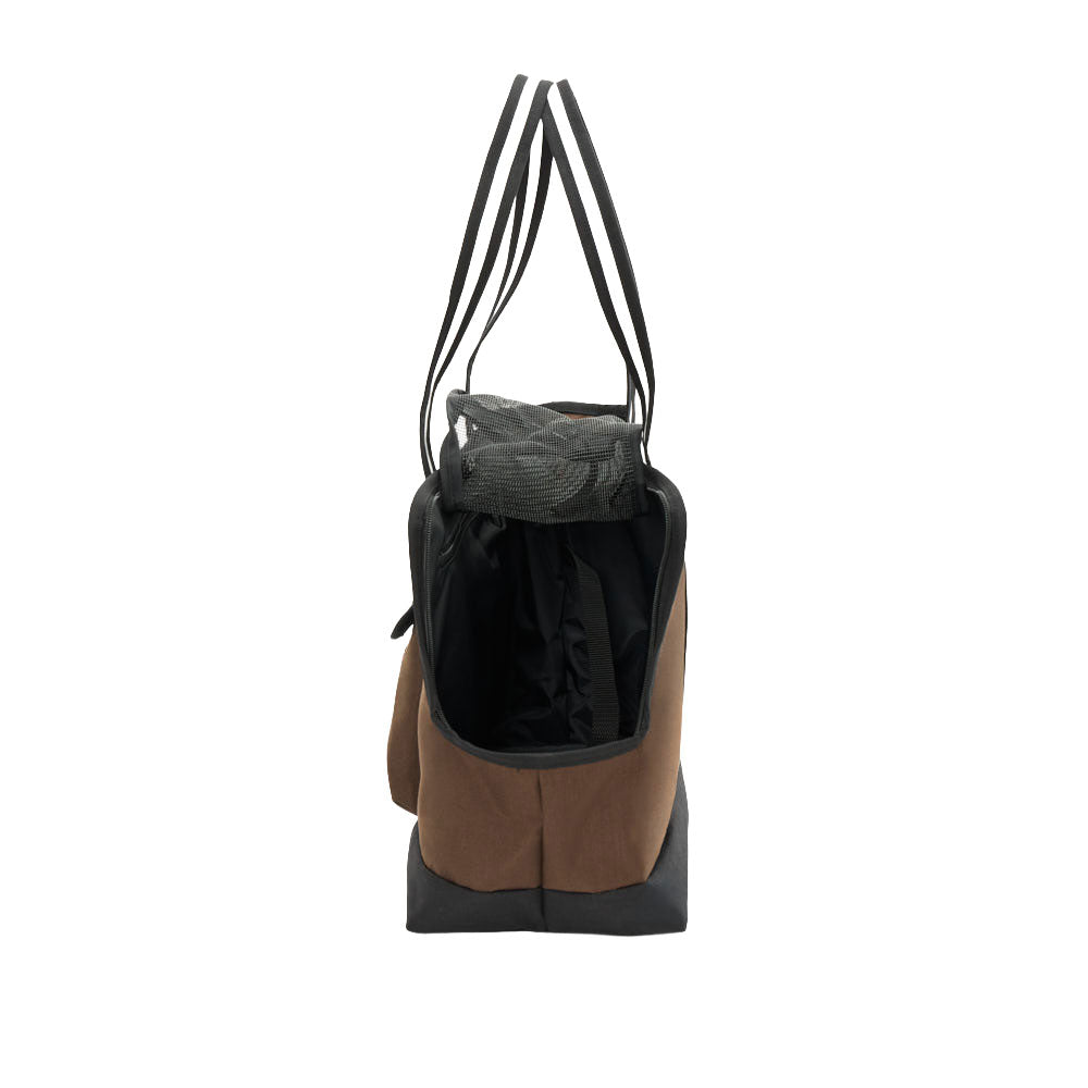 Manhattan Portage Pet Carrier Tote Bag Ver. 4 DBR/BLK side with open mesh top