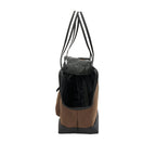 Manhattan Portage Pet Carrier Tote Bag Ver. 4 DBR/BLK side with open mesh top