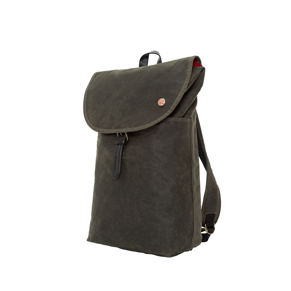 Manhattan Portage Bergen Waxed Backpack (L) Olive
