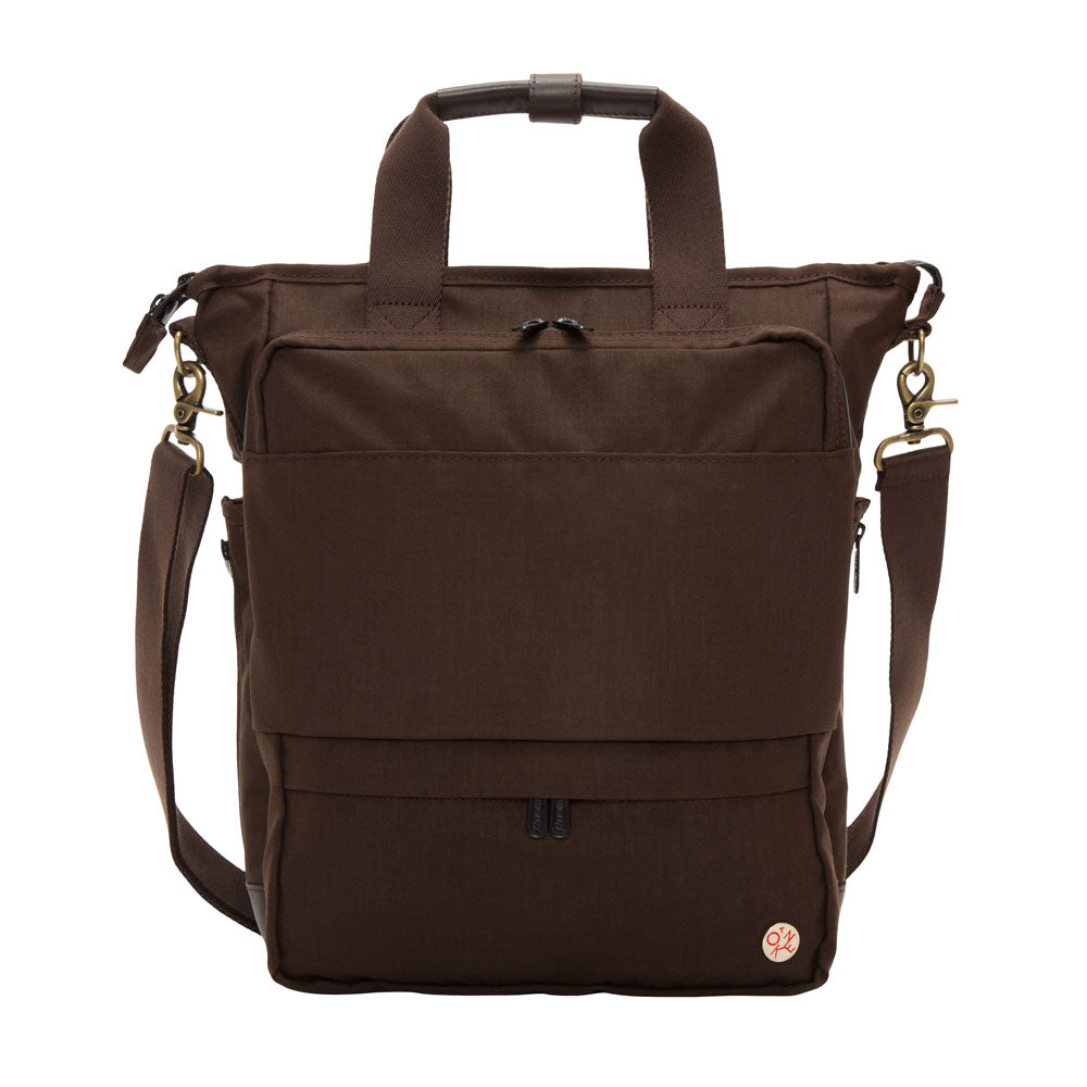 Manhattan Portage Waxed Nylon Fordham Convertible Bag Dark Brown