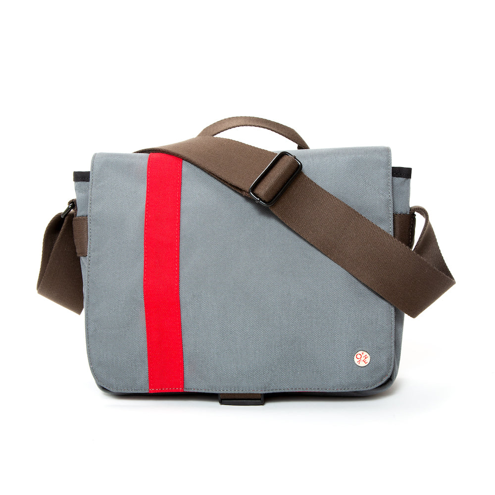 Manhattan Portage Astor Shoulder Bag (S) W/Back Zipper GRY RED