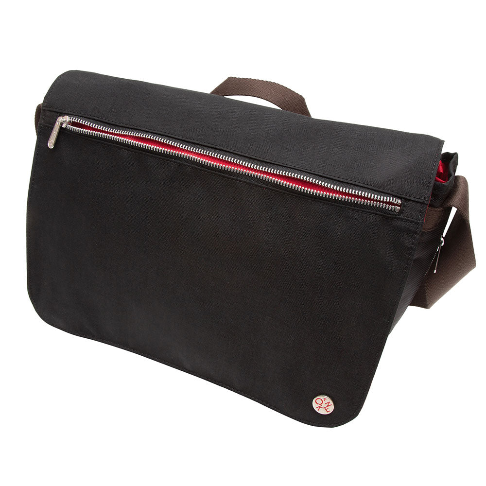 Token Waxed Nylon Whitehall Laptop Bag Black front zipper pocket