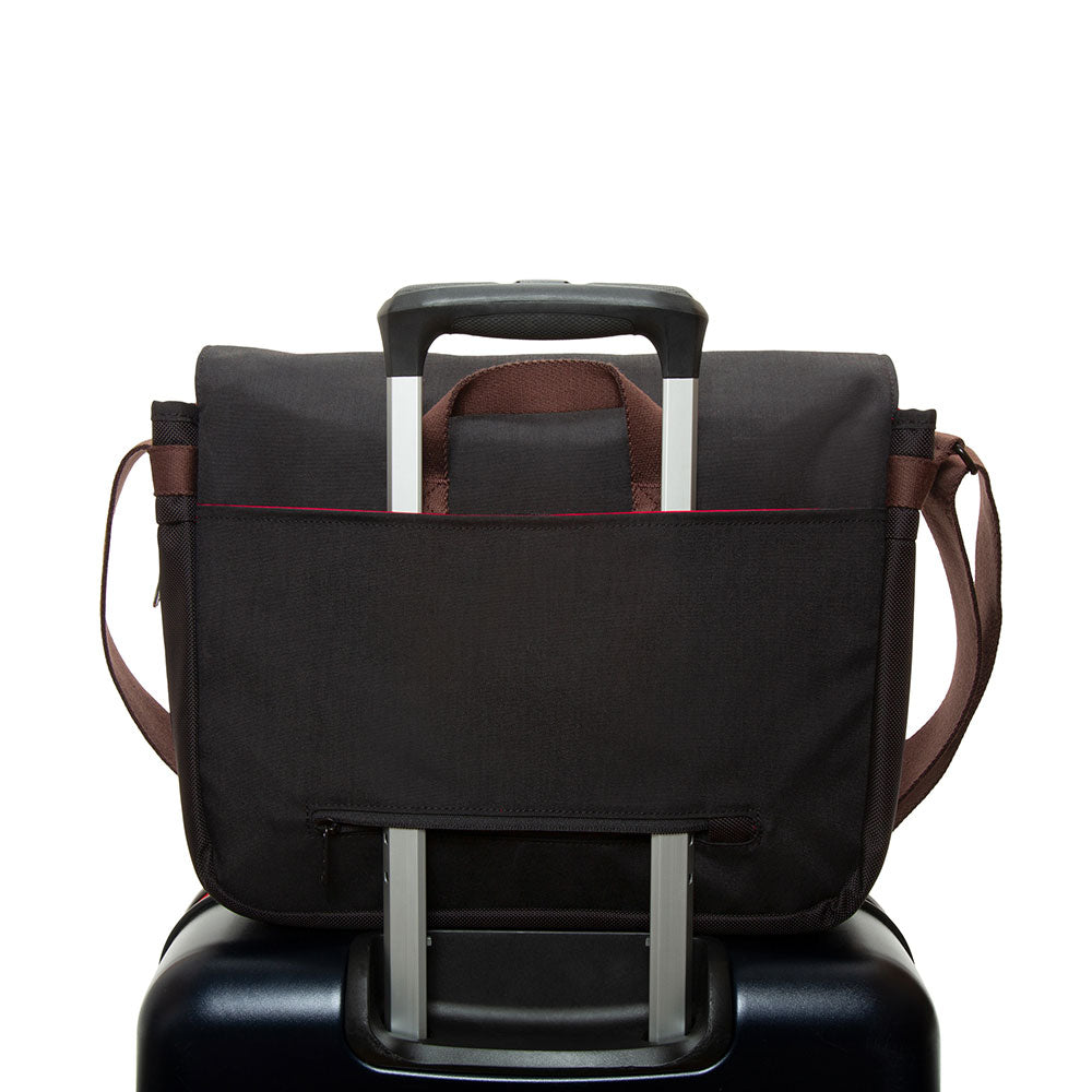 Token Waxed Nylon Whitehall Laptop Bag Black attach on luggage