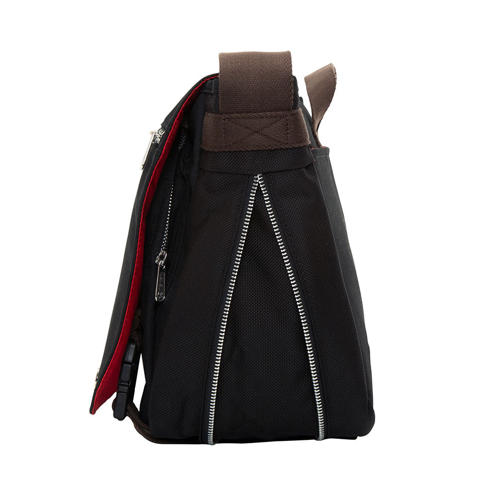 Token Waxed Nylon Whitehall Laptop Bag Black expandable side
