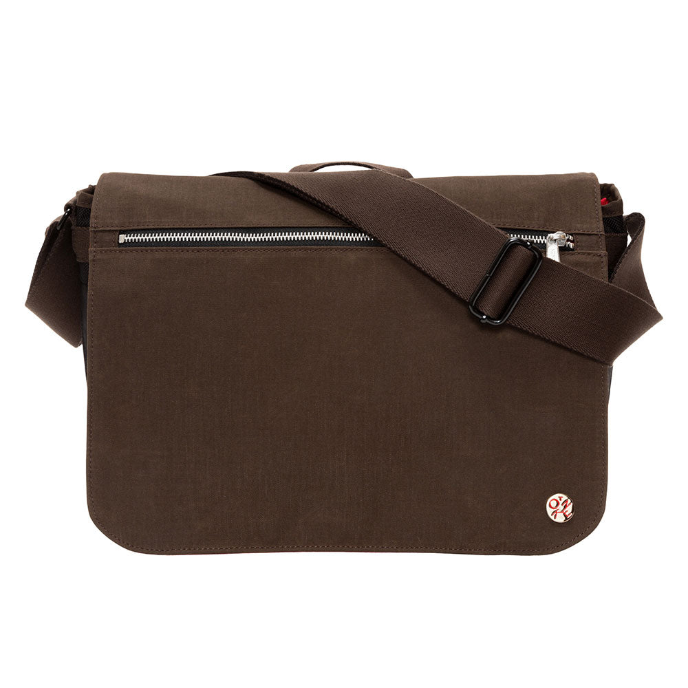 Manhattan Portage Waxed Nylon Whitehall Laptop Bag Dark Brown