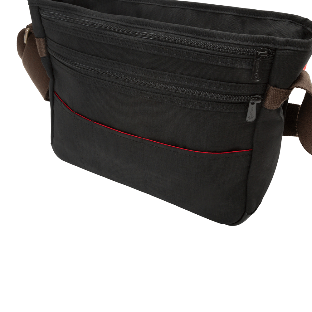 Manhattan Portage Waxed Nylon Sheridan Shoulder Bag (M) W/Back Zipper