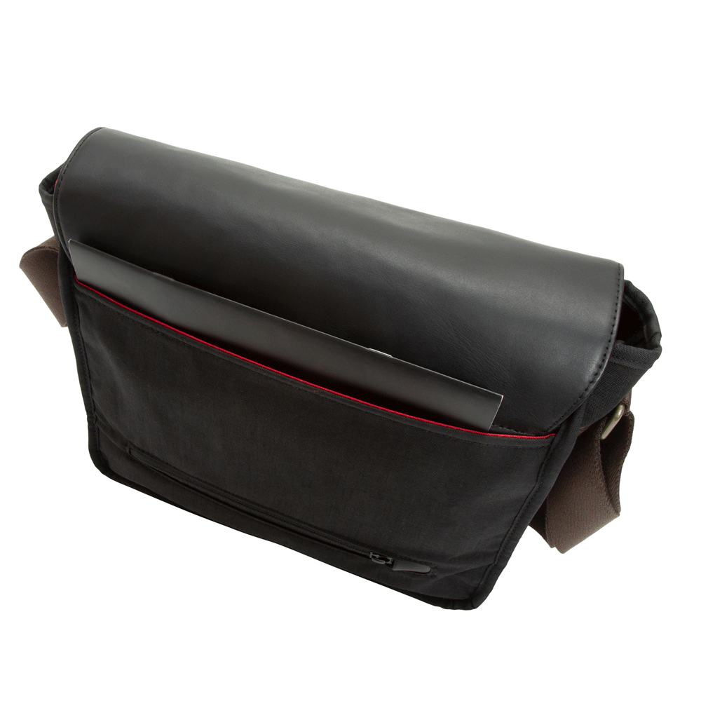 Manhattan Portage Waxed Nylon Sheridan Shoulder Bag (M) W/Back Zipper