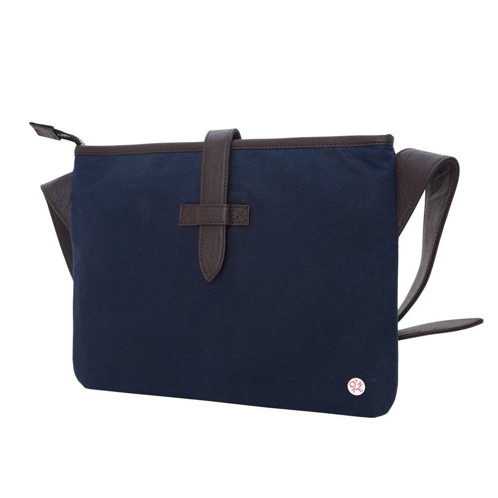 Manhattan Portage Waxed Sterling Shoulder Bag Navy