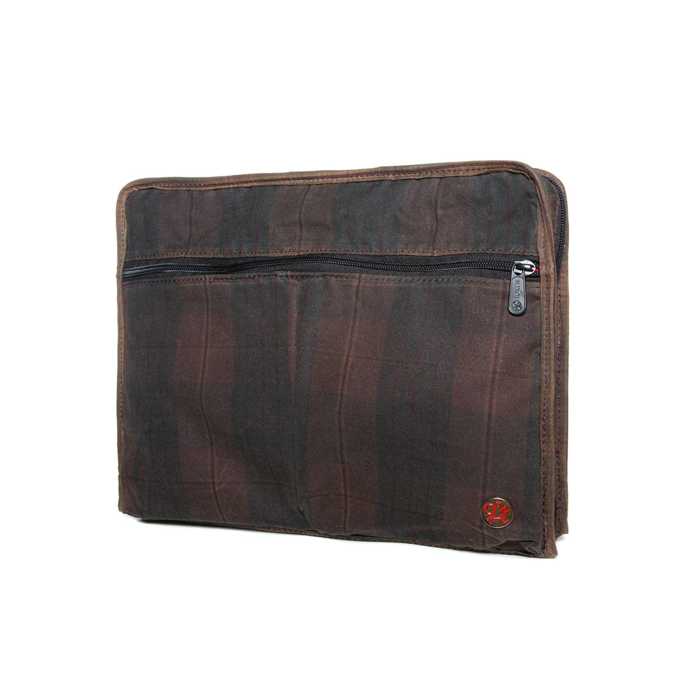 Manhattan Portage Waxed Woodlawn Portfolio Plaid Dark Brown