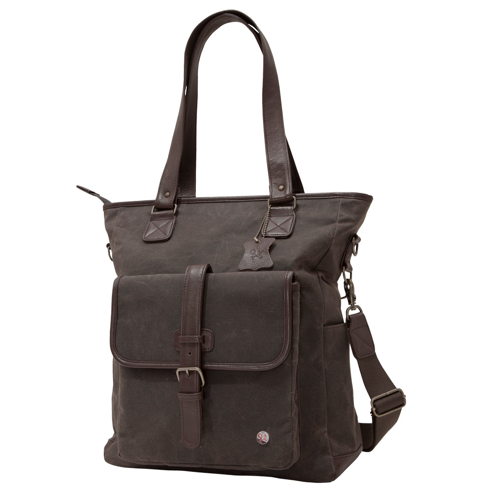Manhattan Portage Amsterdam Waxed Tote Bag Dark Brown
