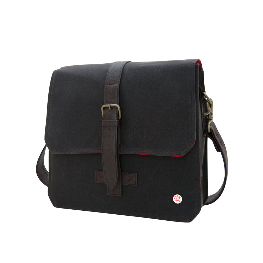 Manhattan Portage Waxed Carroll Shoulder Bag Dark Brown