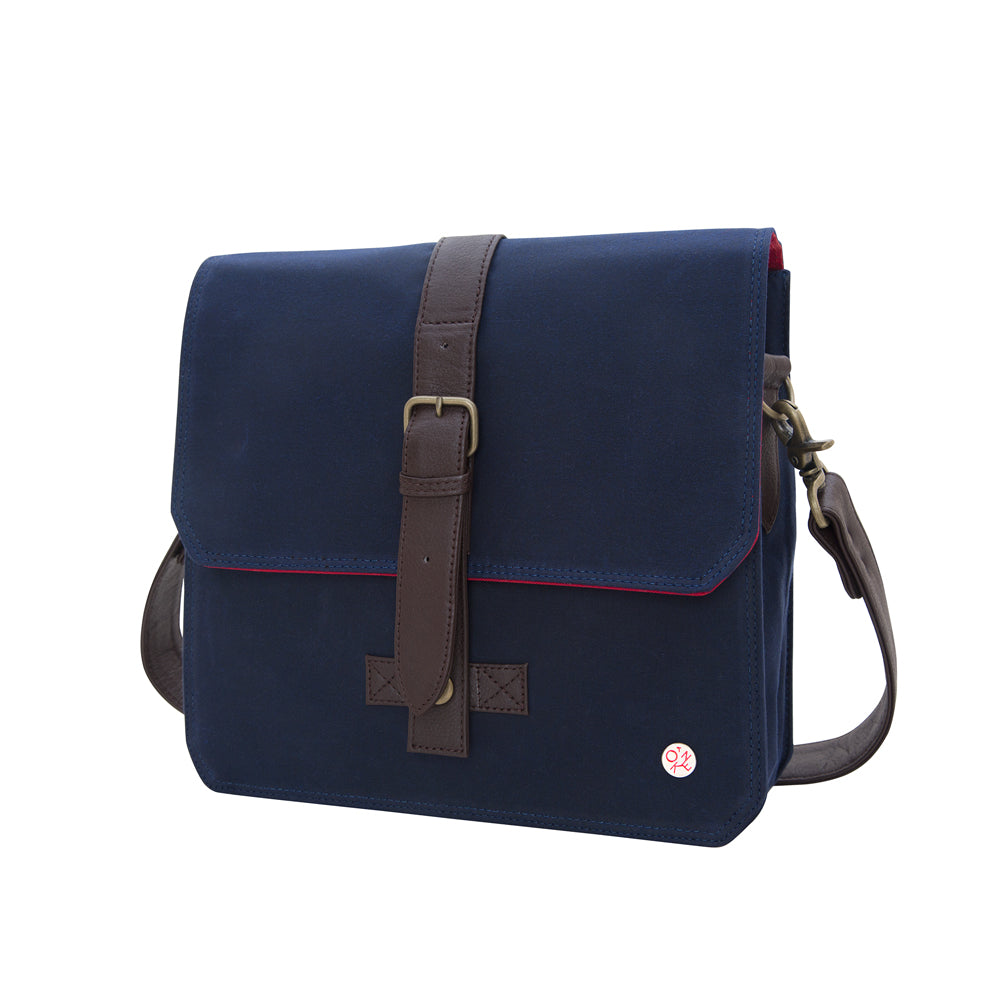 Manhattan Portage Waxed Carroll Shoulder Bag Navy