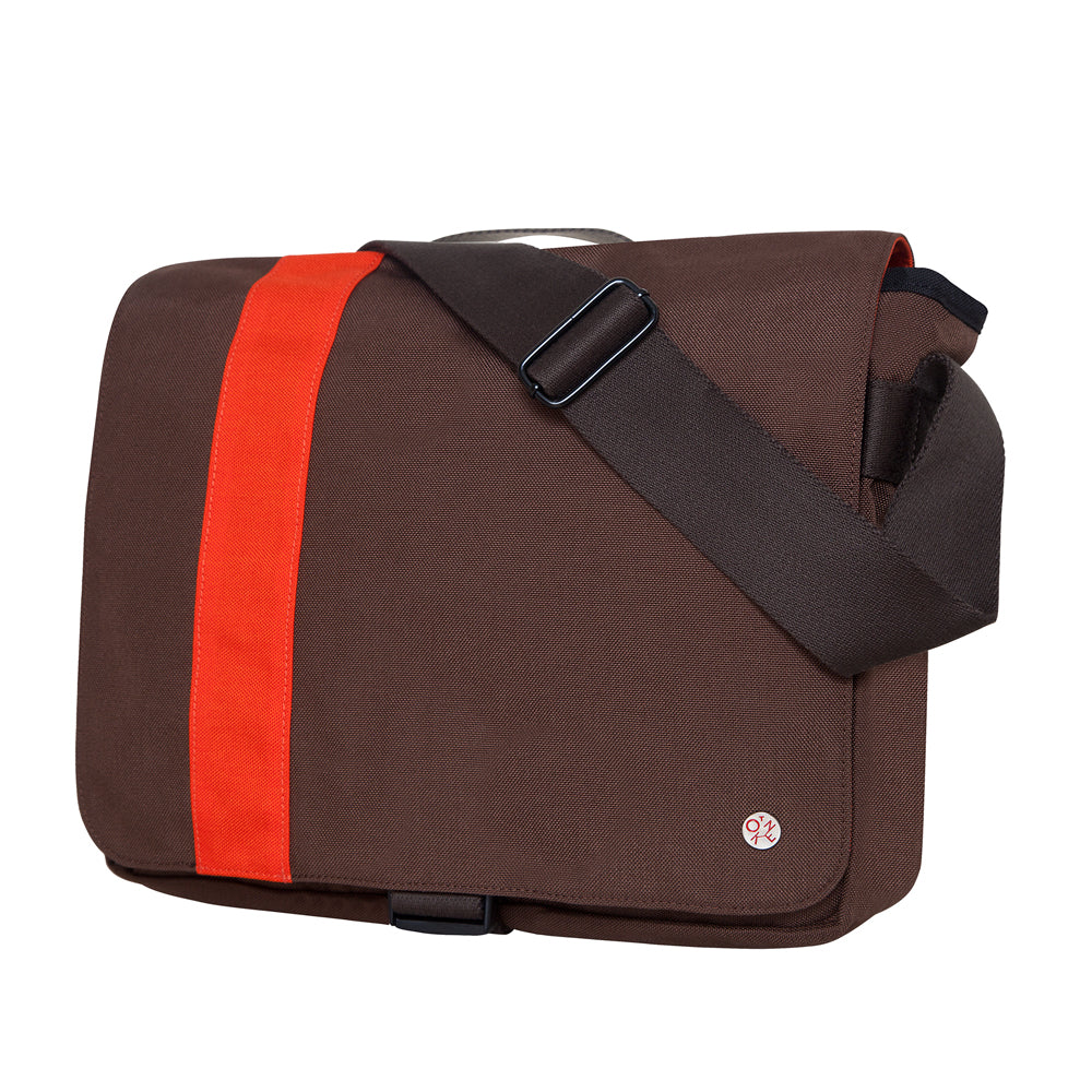 OKEN Astor Shoulder Bag (M) dark brown/orange angle