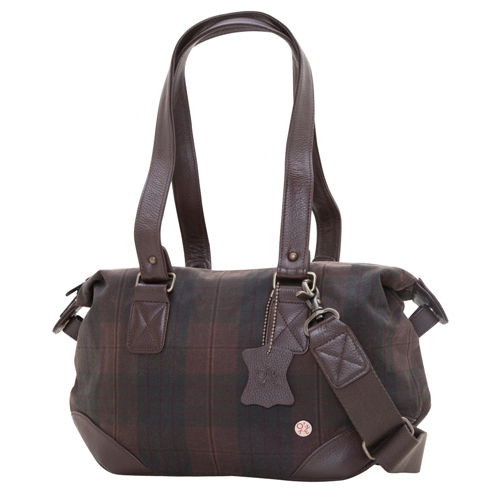 Manhattan Portage Lafayette Waxed Duffel Bag (XXS) Plaid Dark Brown
