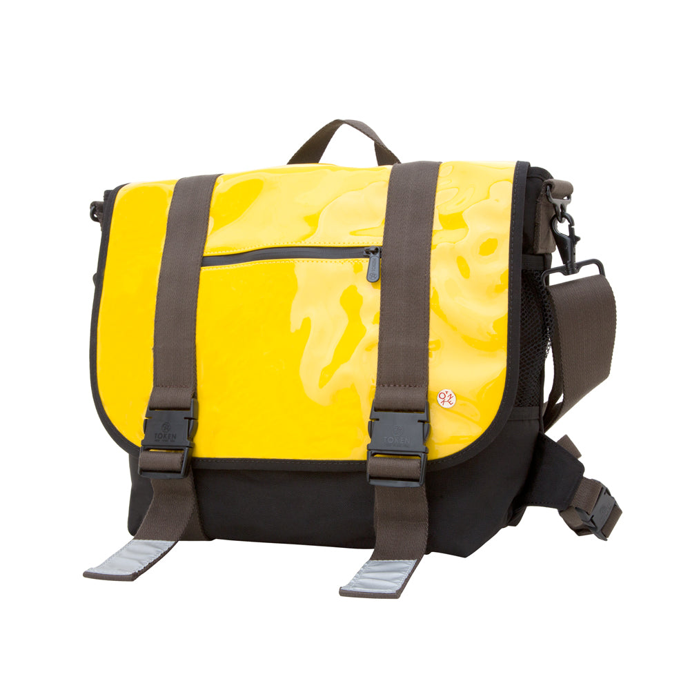 Manhattan Portage Lorimer Enamel Messenger Bag (M) Yellow
