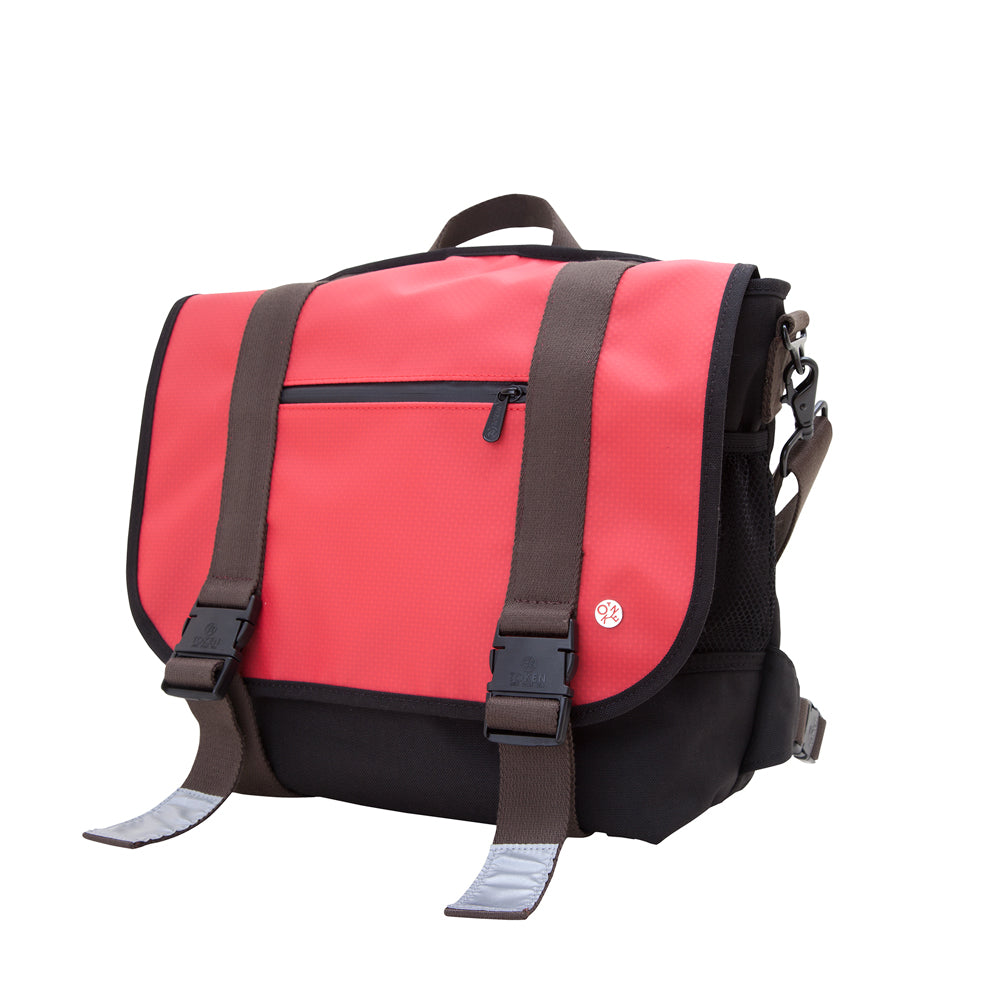 Manhattan Portage Lorimer Matt Vinyl Messenger Bag(M) Red