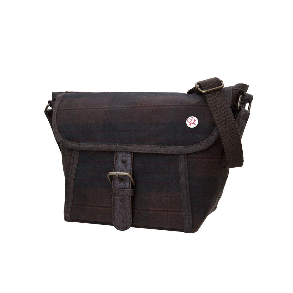 Manhattan Portage Waxed Lincoln Messenger (XXS) Plaid Dark Brown