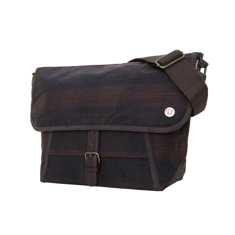 Manhattan Portage Waxed Lincoln Messenger (S) Plaid Dark Brown