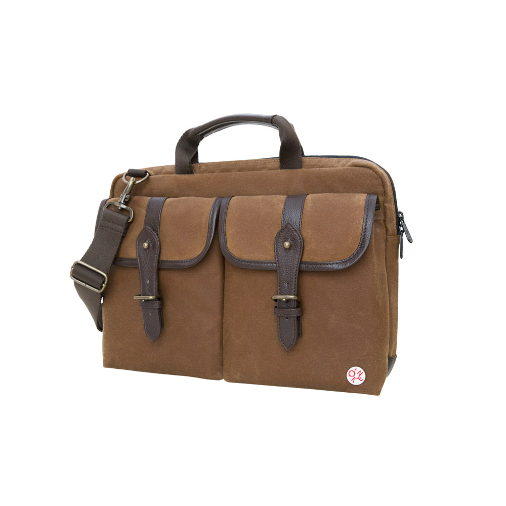 Manhattan Portage Waxed Knickerbocker Laptop Bag (13") FTAN DBR