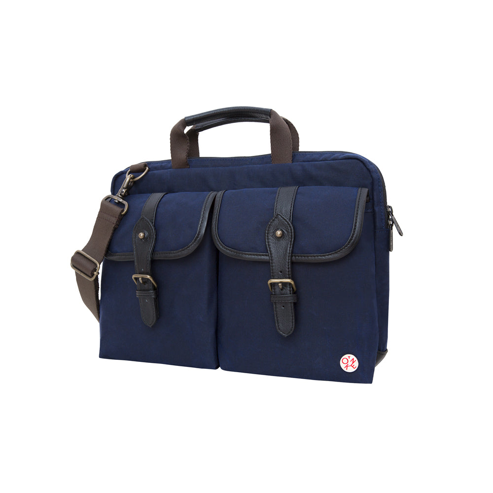 Manhattan Portage Waxed Knickerbocker Laptop Bag (13") NVY BLK
