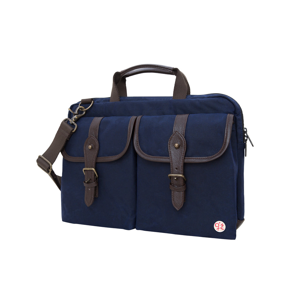 Manhattan Portage Waxed Knickerbocker Laptop Bag (13") NVY DBR
