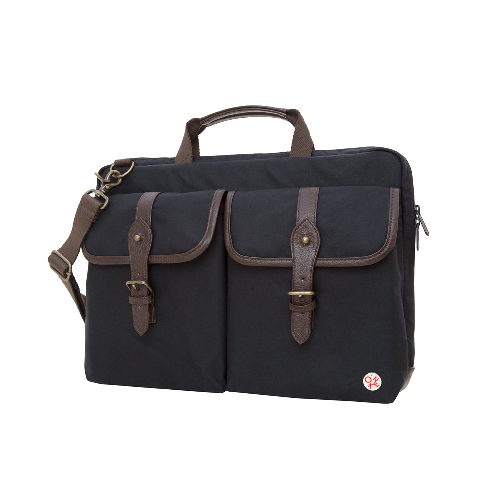 Manhattan Portage Waxed Knickerbocker Laptop Bag (15") BLK DBR