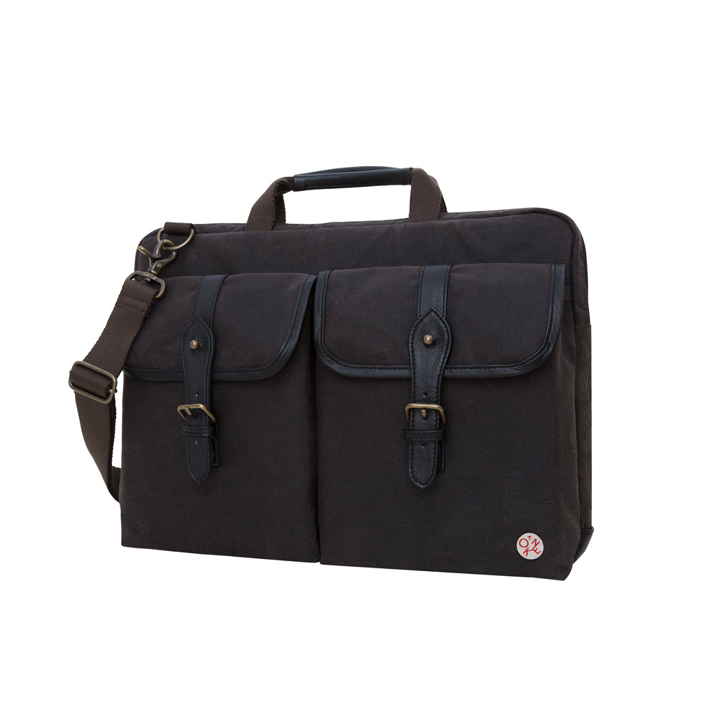 Manhattan Portage Waxed Knickerbocker Laptop Bag (15") DBR BLK