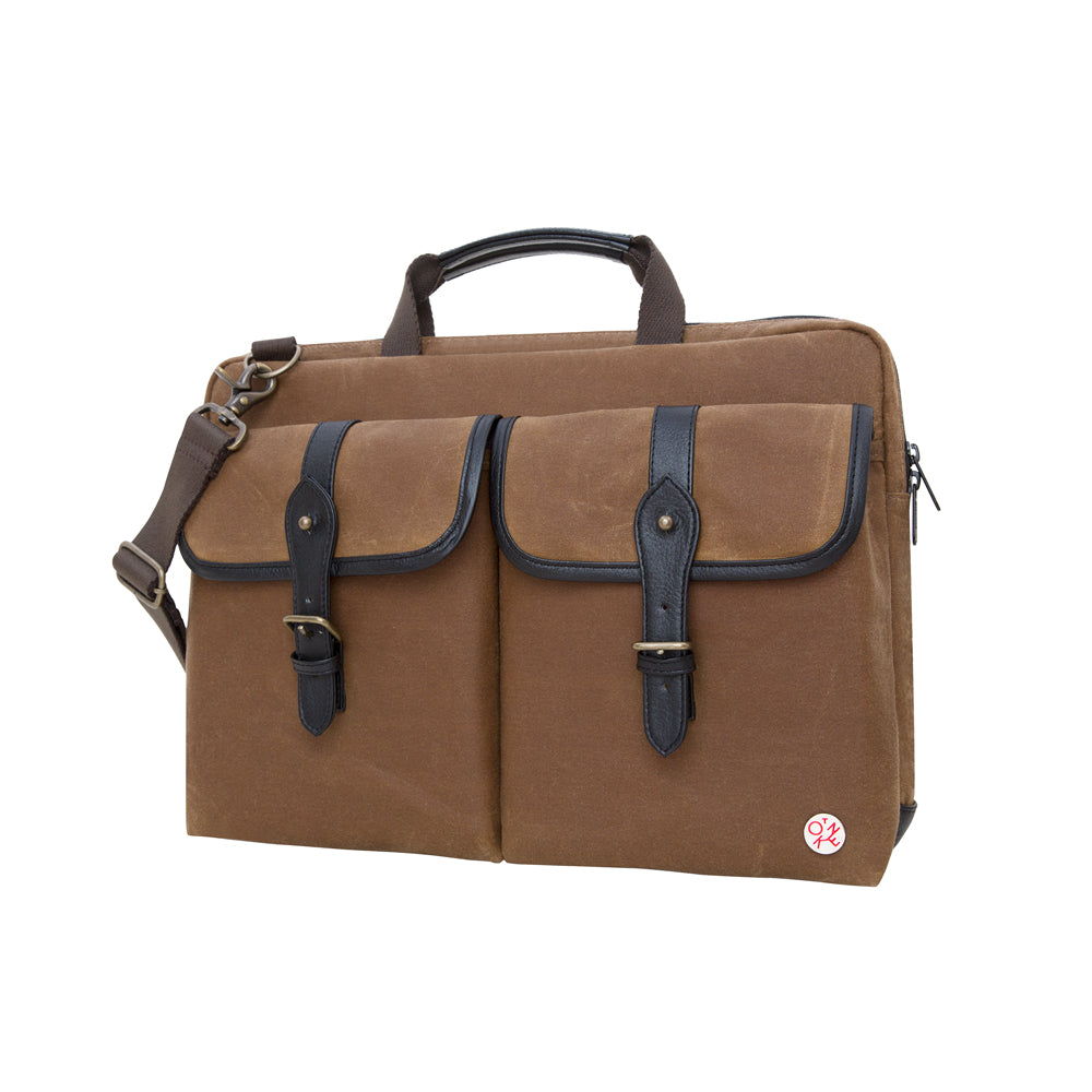Manhattan Portage Waxed Knickerbocker Laptop Bag (15") FTAN BLK