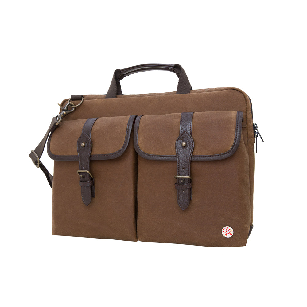 Manhattan Portage Waxed Knickerbocker Laptop Bag (15") FTAN DBR