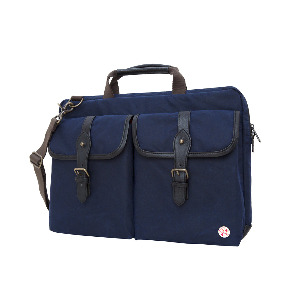 Manhattan Portage Waxed Knickerbocker Laptop Bag (15") NVY BLK