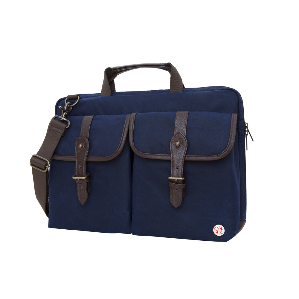 Manhattan Portage Waxed Knickerbocker Laptop Bag (15") NVY DBR