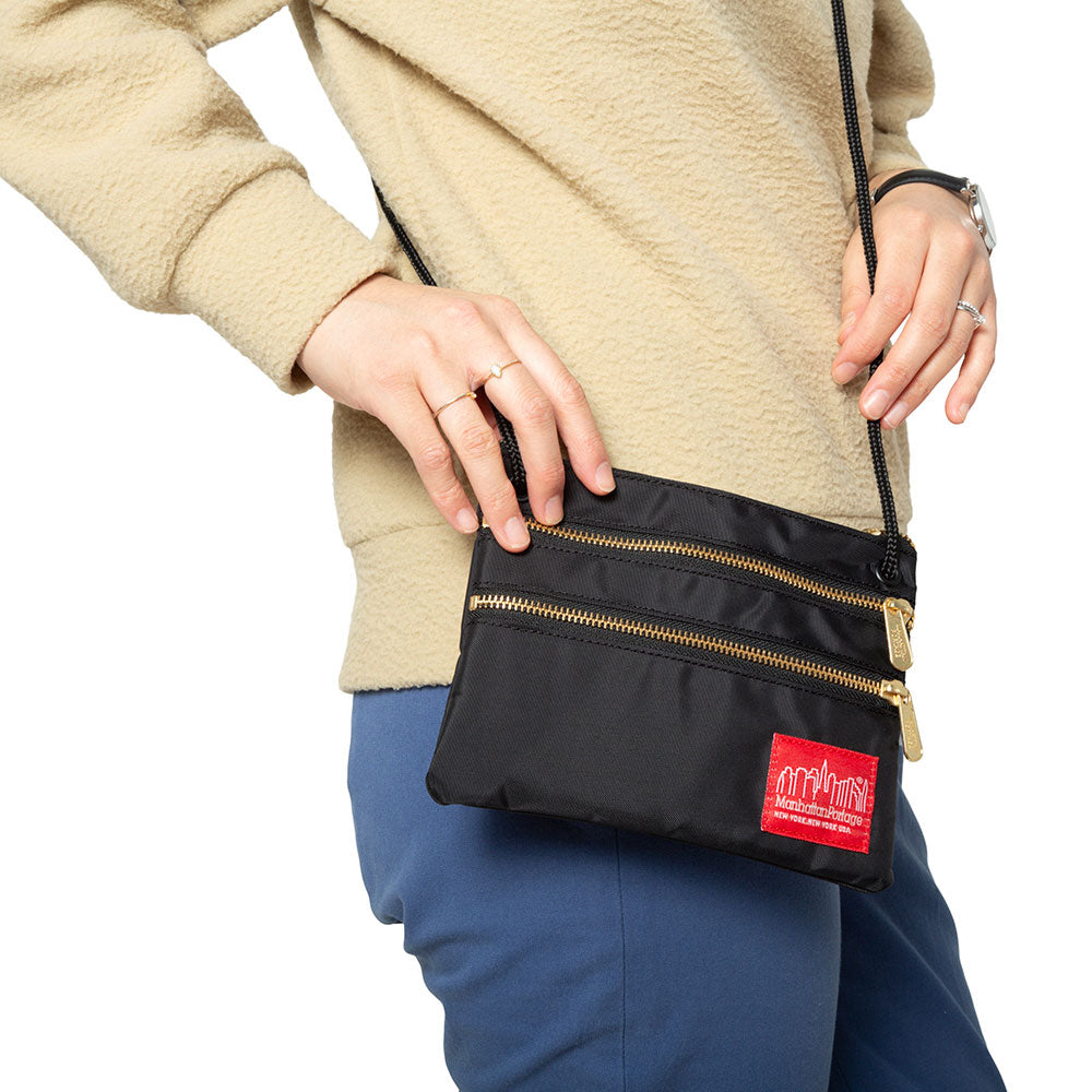 Manhattan Portage Triple Zipper Label Pouch With Woven Label (SM)