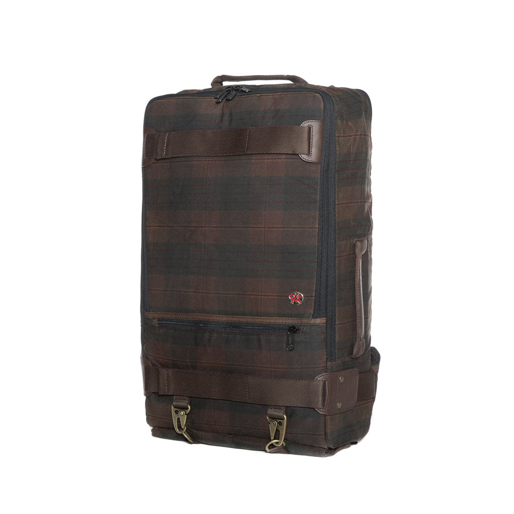 Manhattan Portage Waxed Dekalb Backpack Plaid Dark Brown