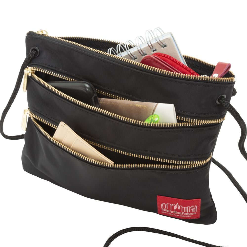 Manhattan Portage Triple Zipper Label Pouch With Woven Label (MD)
